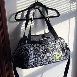 Nike Black and White Gym or Travel Bag with Neon Accents